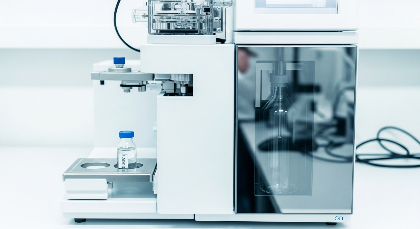 Chemische Analysen Kosmetik – Analytik-Instrument mit Probe
