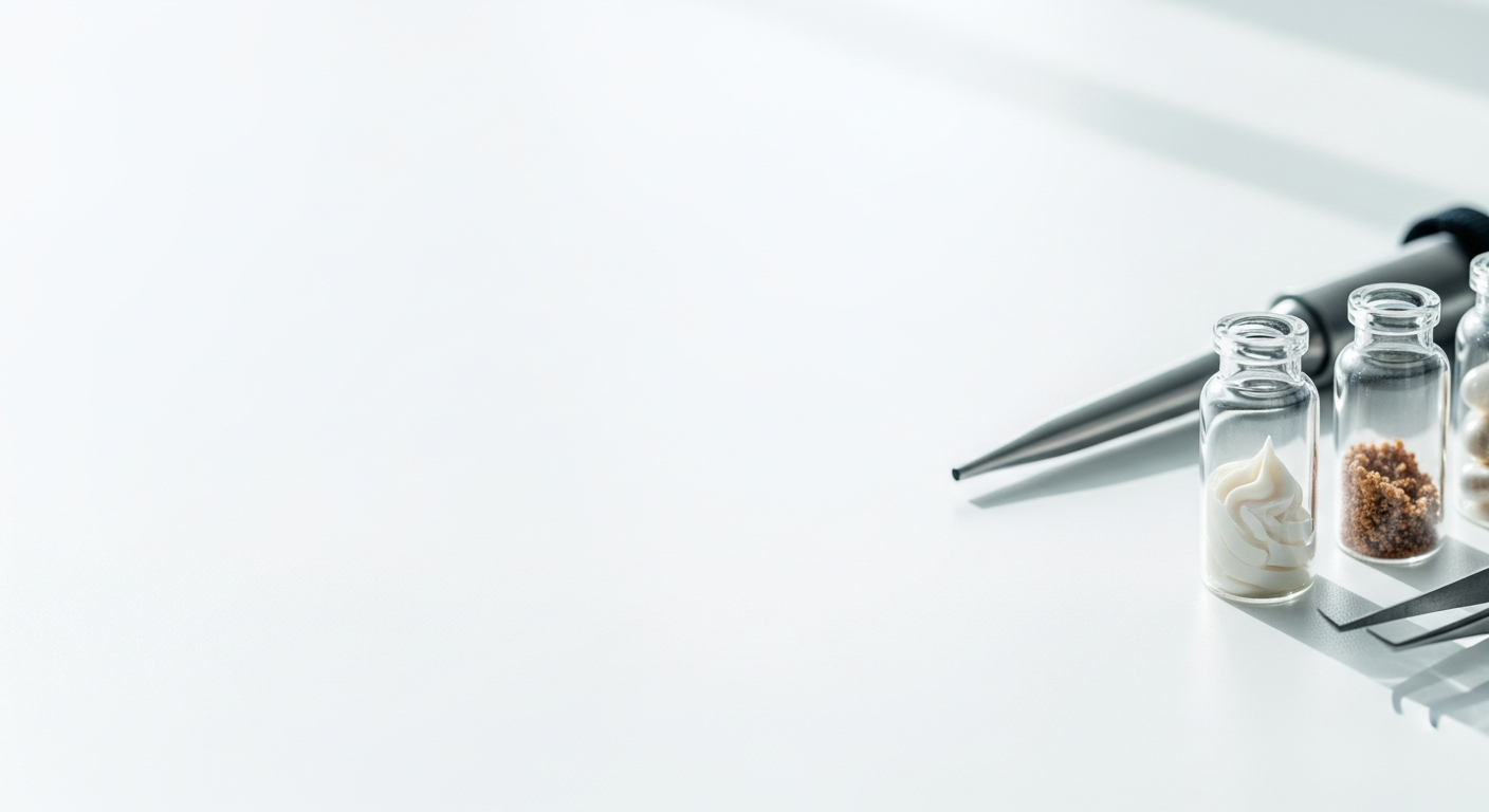 Analytik-Tisch mit Probengefäßen, Pipette und Werkzeugen